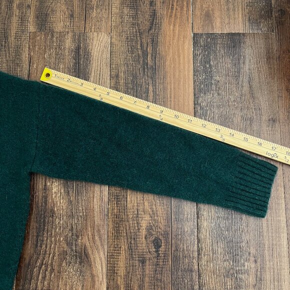 Madewell Mock Neck Sweater Crop Wool Alpaca Blend Dillon Cozy Size XS Dark Green - Picture 13 of 16